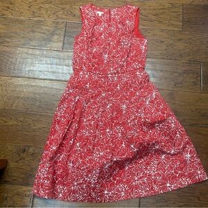 Talbots Red and White floral sleeveless dress
